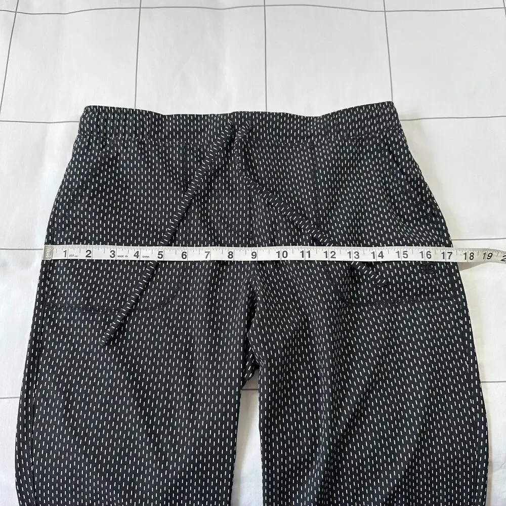 Albion Pants Womens XS Black White Dash Print Jetsetter Jogger Athletic Sporty